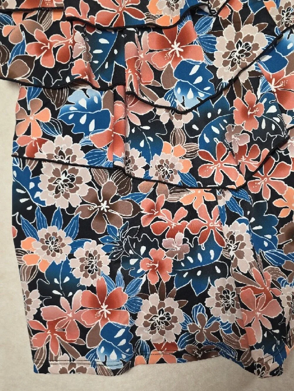 Fit 4 ur HIPS Floral Swim Suit Shorts Romper Blue, Coral, Brown Tropical - Picture 5 of 16